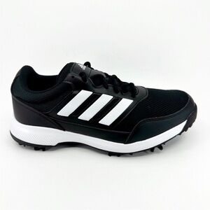 Adidas Tech Response 2.0 Black White Mens Wide Spike Golf Shoes EE9419